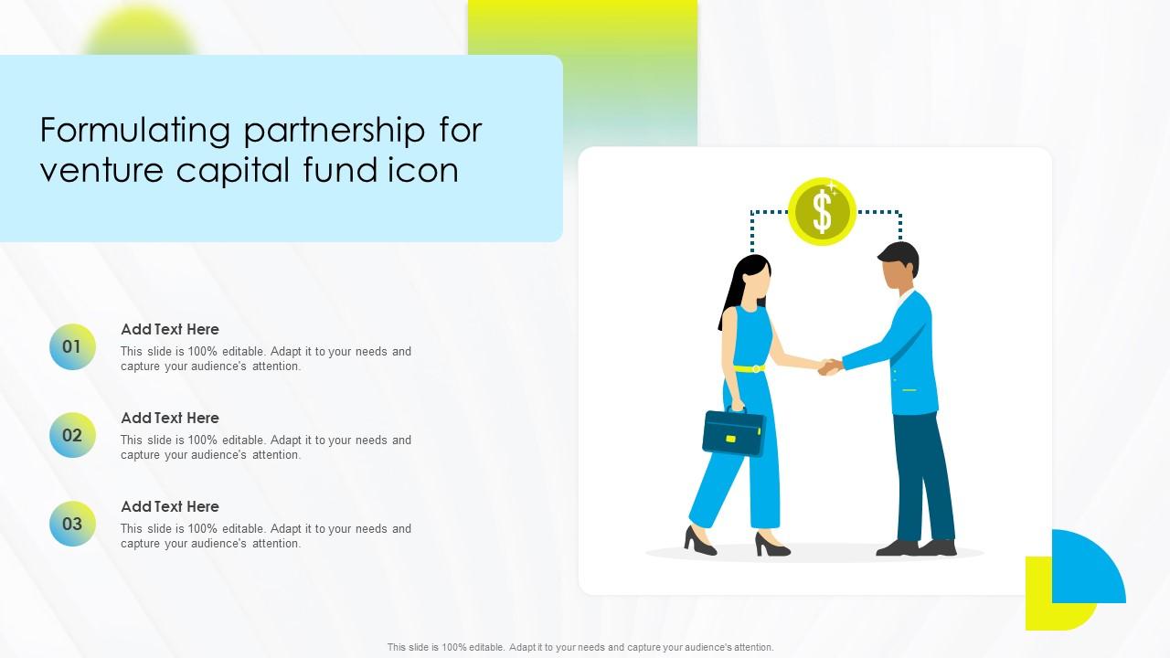 Formulating Partnership For Venture Capital Fund Icon PPT Slide