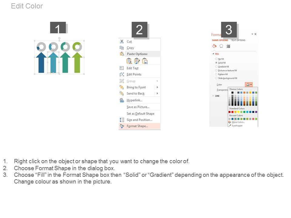 Four Arrows Labels With Percentage Charts Powerpoint Slides ...