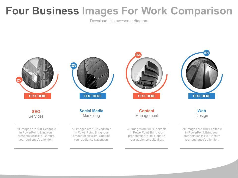 Four business images for work comparison powerpoint slides Slide00