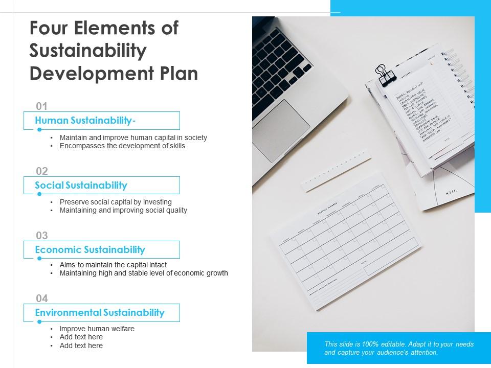 Four elements of sustainability development plan Slide01