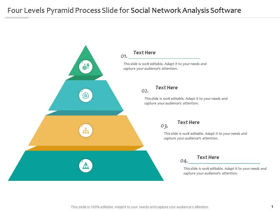 Four Levels Pyramid Process Slide For Social Network Analysis Software