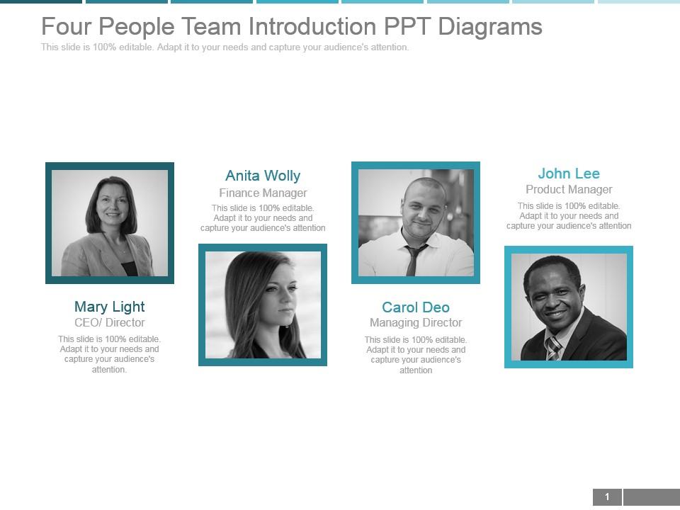 Four People Team Introduction Ppt Diagrams | PowerPoint Presentation ...
