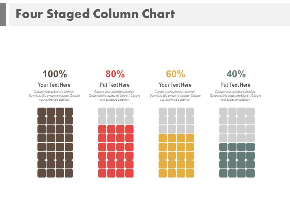 Four staged column chart with percentage powerpoint slides Slide00