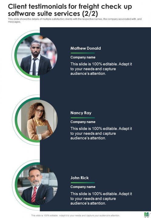 Freight Check Up Software Suite Proposal Report Sample Example Document Impactful Slides