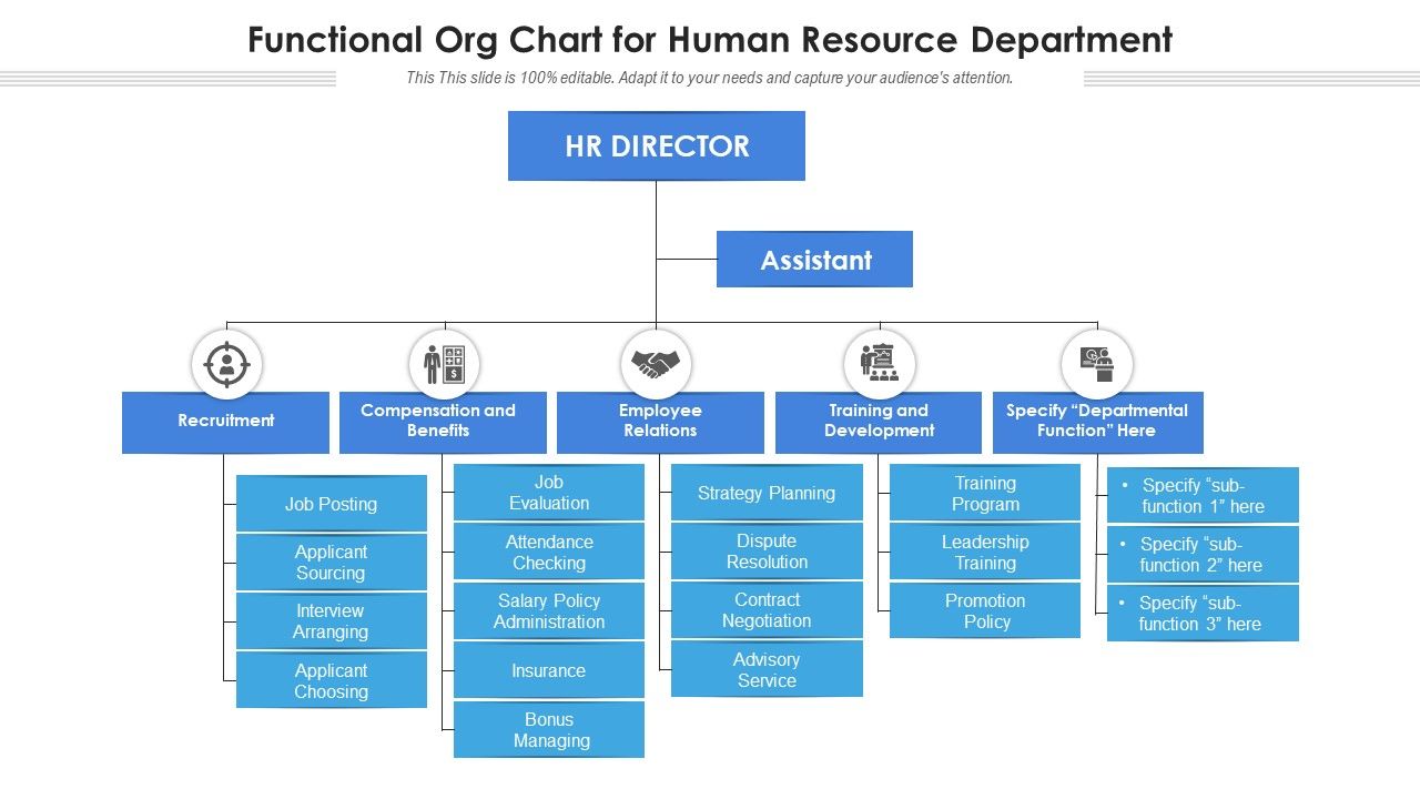 Functional org chart for human resource department Slide01