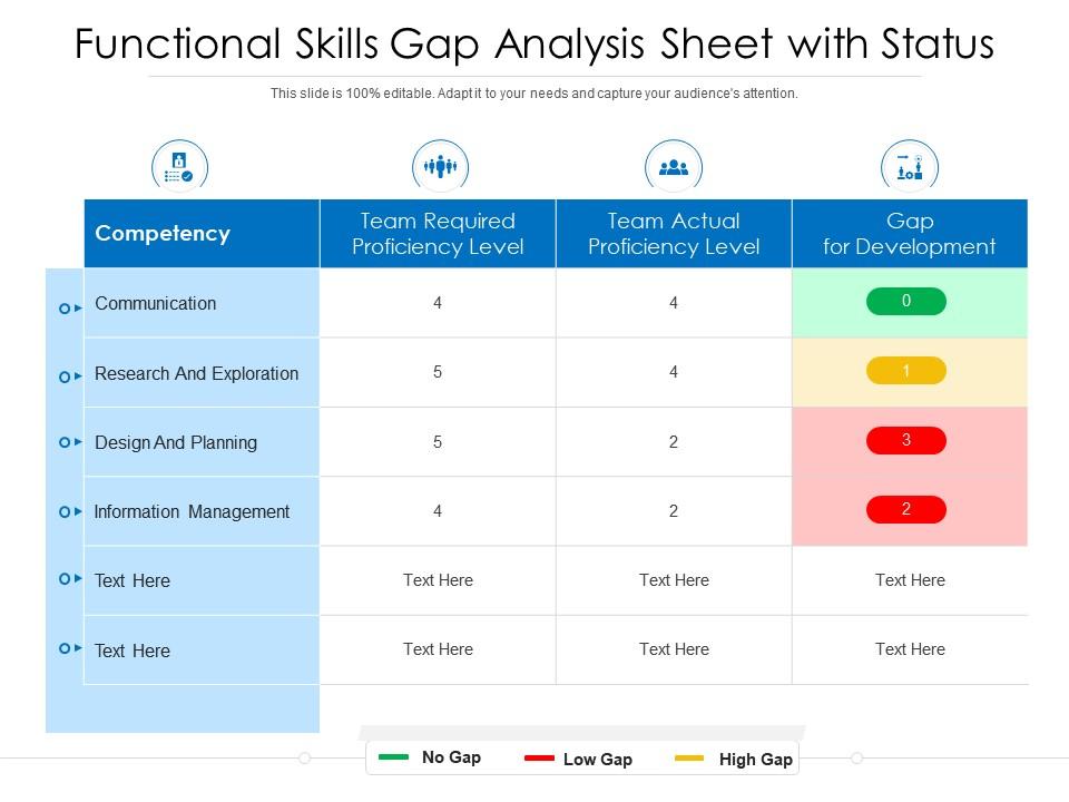 Functional Skills Gap Analysis Sheet With Status