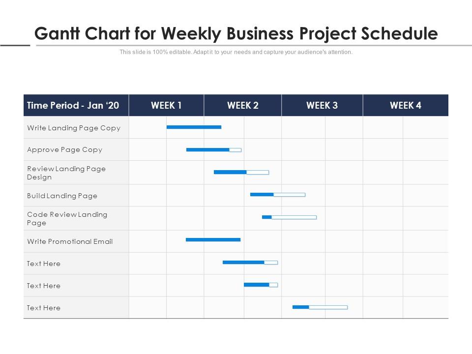 Gantt Chart For Weekly Business Project Schedule | Presentation ...