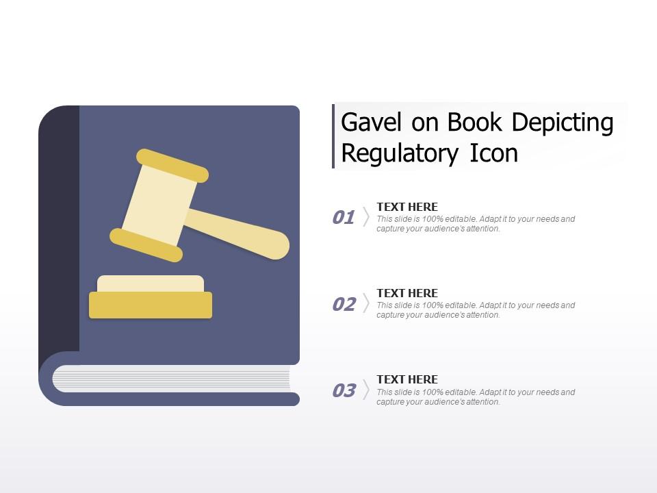 Gavel on book depicting regulatory icon