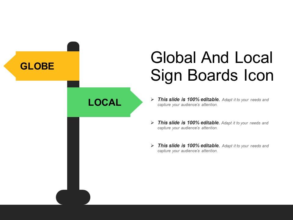 Global and local sign boards icon Slide01