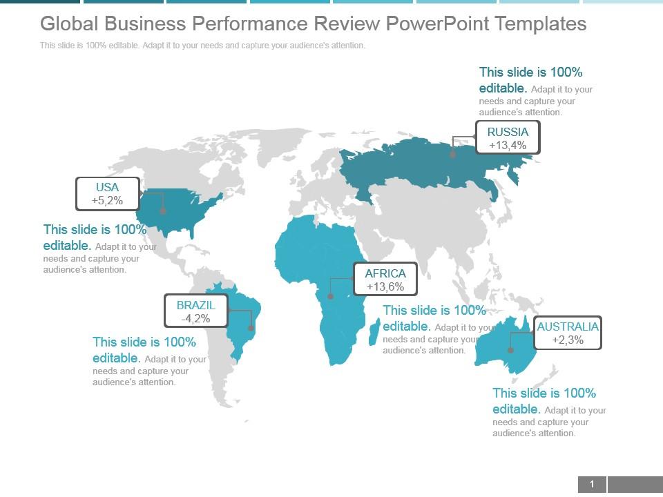 Global business performance review powerpoint templates Slide01