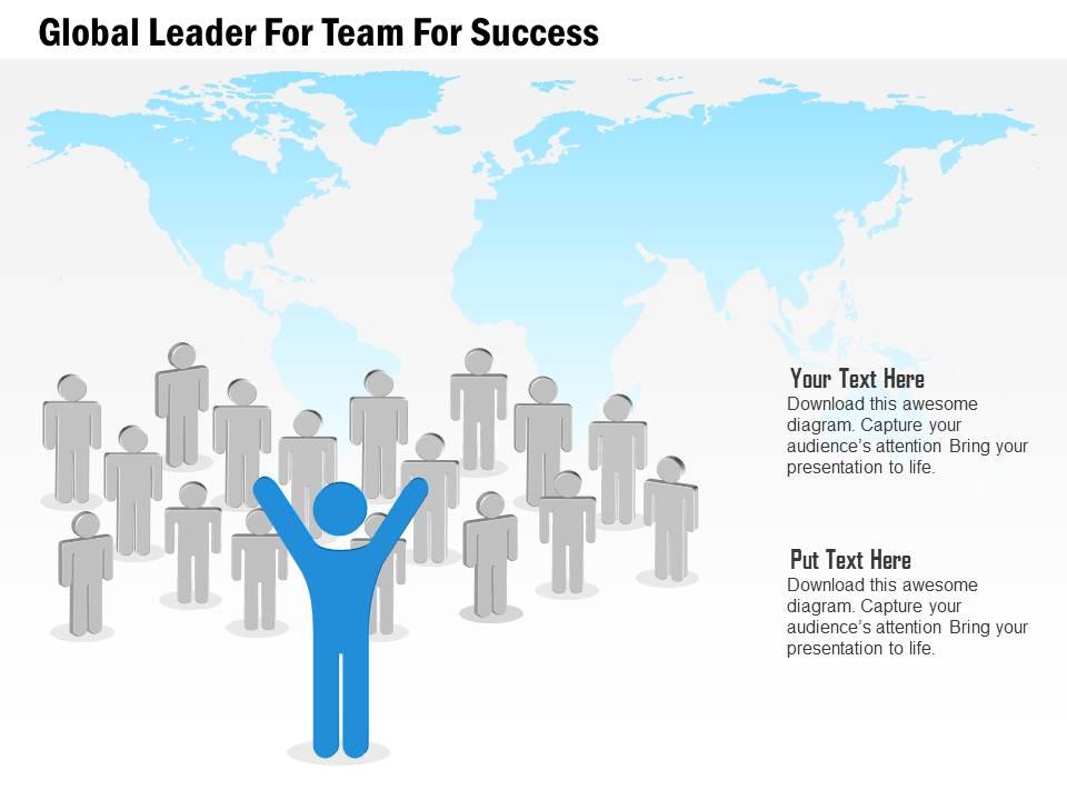 Global leader for team for success powerpoint template Slide01