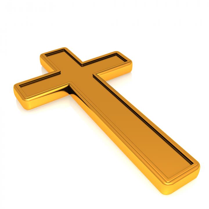 Golden cross for christian religion stock photo Slide01