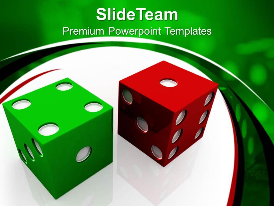 Good strategy game templates red and green dices finance image ppt slide designs powerpoint Slide01