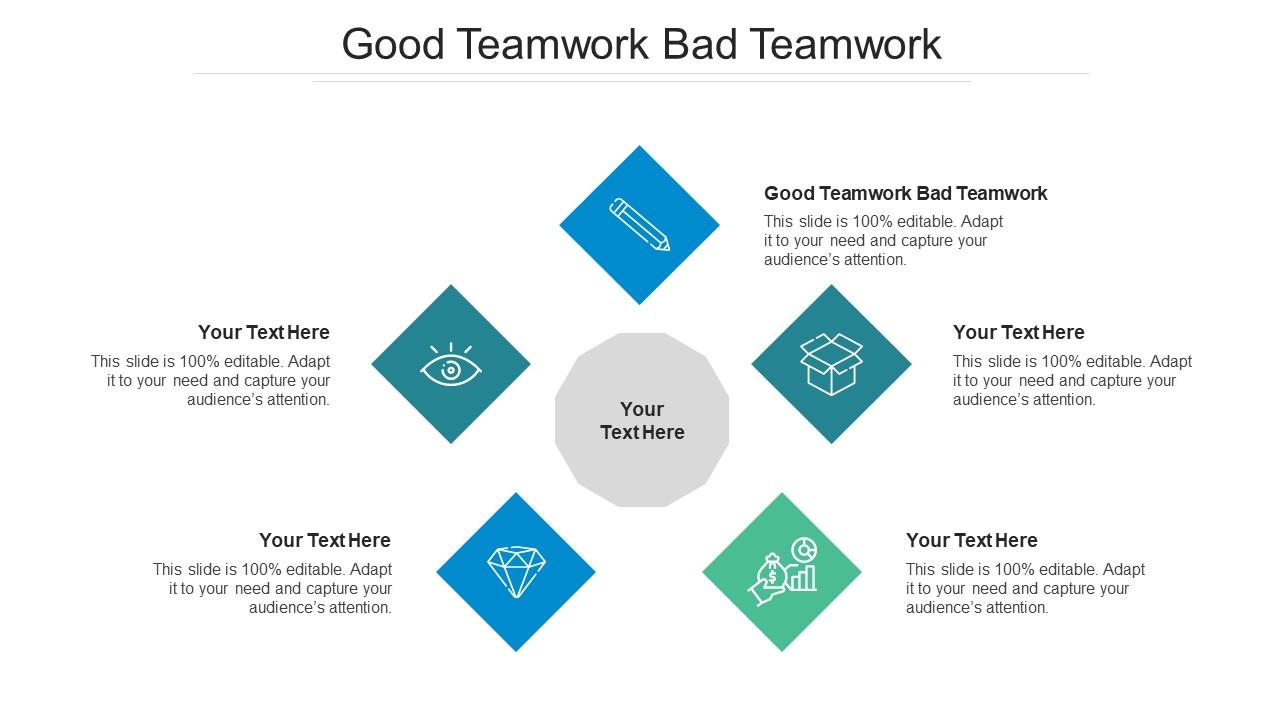 Good Teamwork Bad Teamwork Ppt Powerpoint Presentation Icon Files Cpb