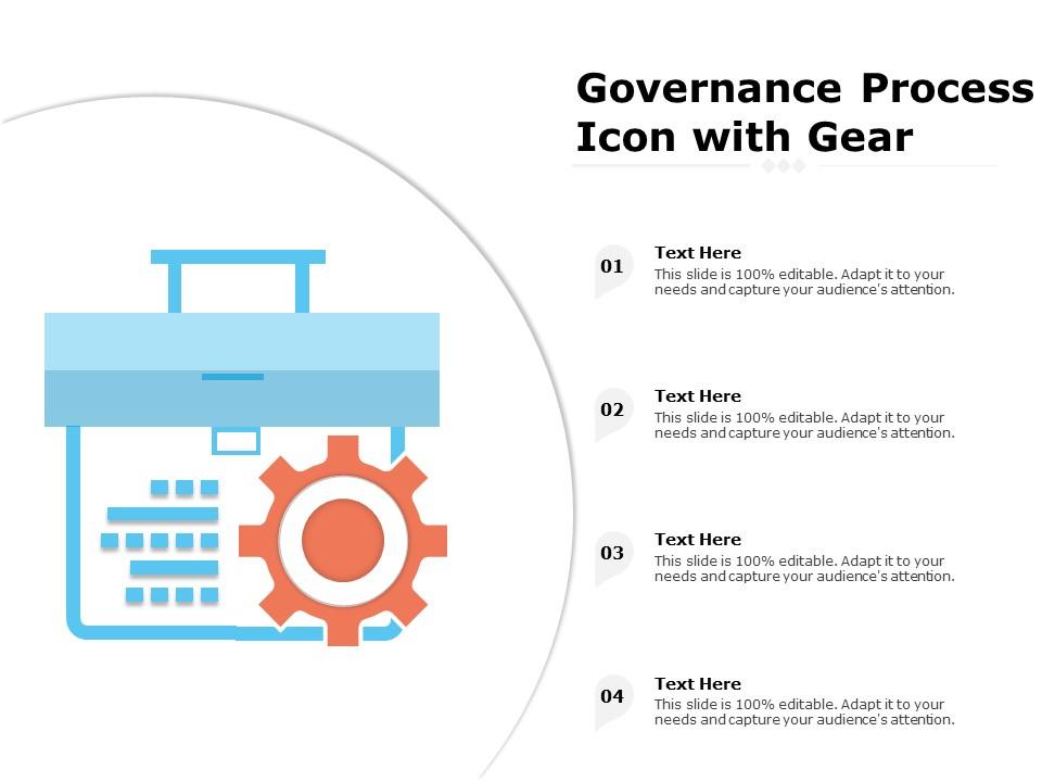 Governance process icon with gear Slide00