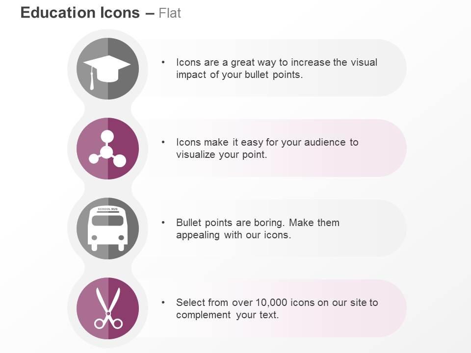 graduation_cap_nodes_school_bus_scissor_ppt_icons_graphics_Slide01