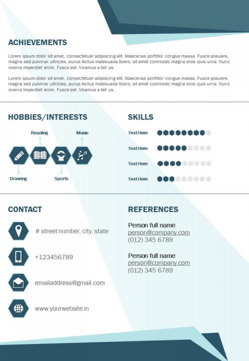 Graphic Designer Curriculum Vitae Business Resume A4 | Graphics  Presentation | Background for PowerPoint | PPT Designs | Slide Designs