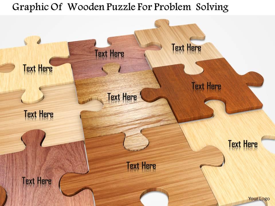 Graphic of wooden puzzle for problem solving image graphics for powerpoint Slide01