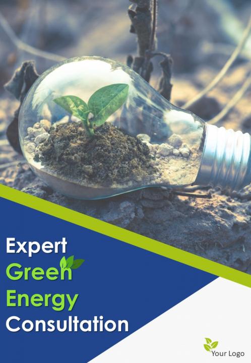 Green energy consultancy company four page brochure template Slide01
