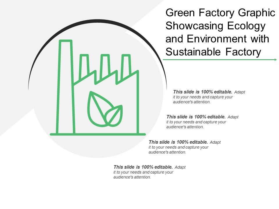 Green factory graphic showcasing ecology and environment with sustainable factory Slide01
