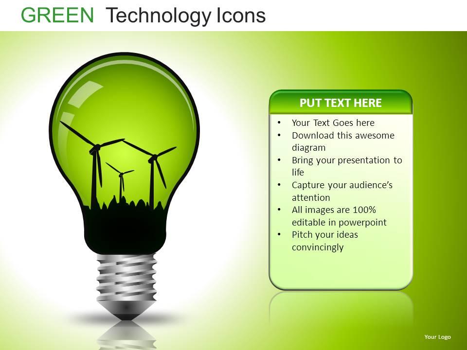Green technology icons powerpoint presentation slides db Slide01