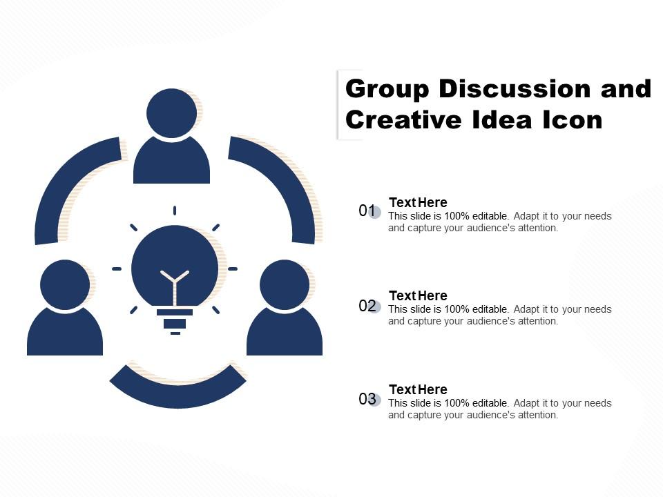 Group Discussion And Creative Idea Icon PowerPoint Presentation