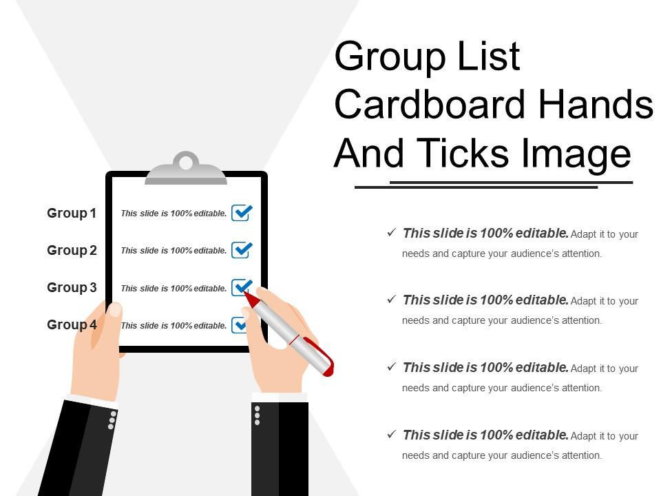 Group list cardboard hands and ticks image Slide01