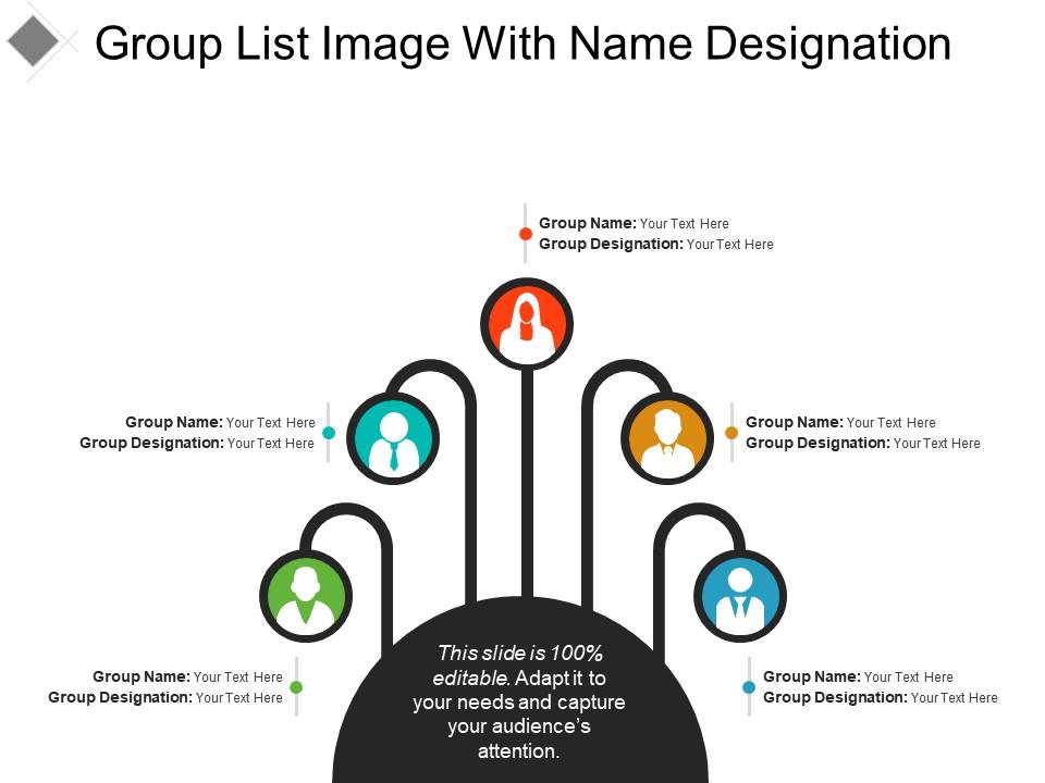 Group List Image With Name Designation PowerPoint Presentation Sample