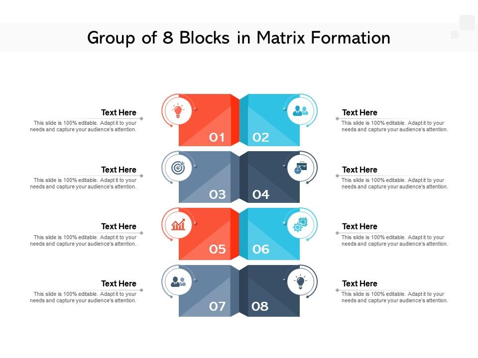 Group of 8 blocks in matrix formation Slide01