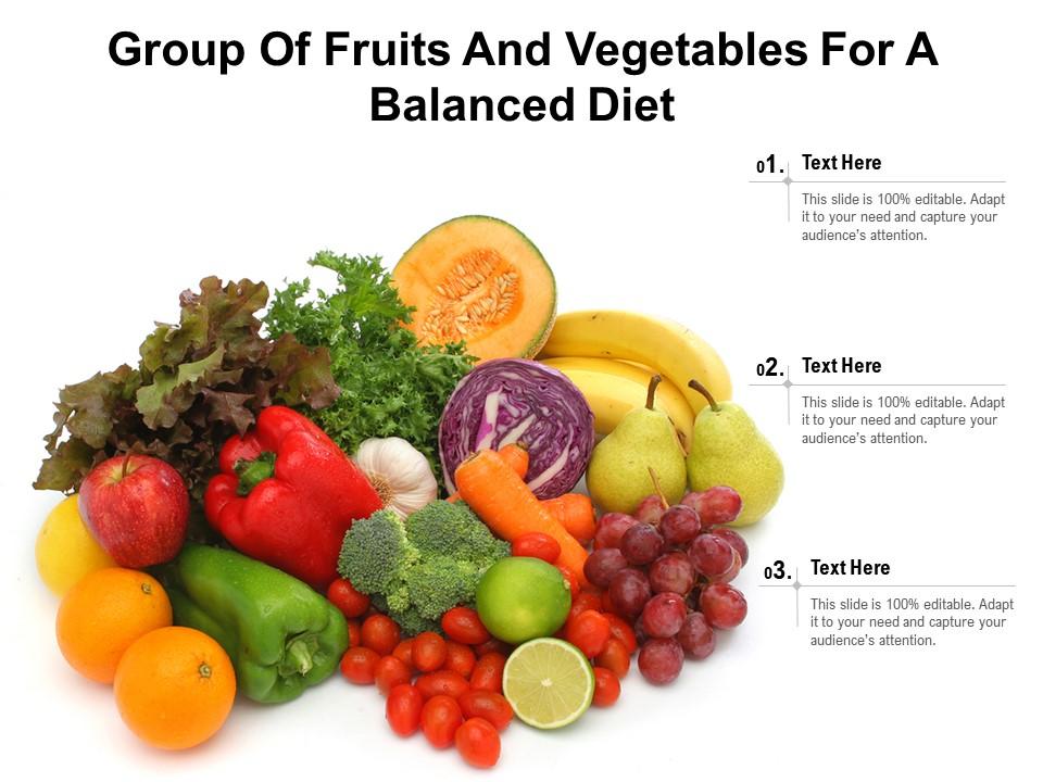 Group Of Fruits And Vegetables For A Balanced Diet White Look At My