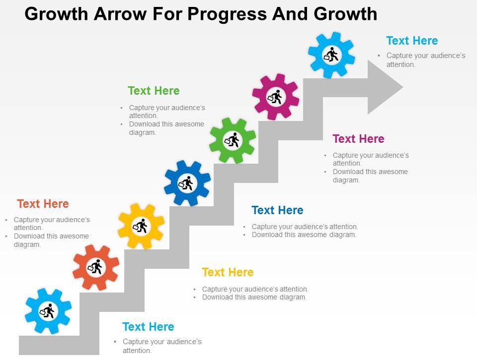 Growth arrow for progress and growth flat powerpoint design Slide01