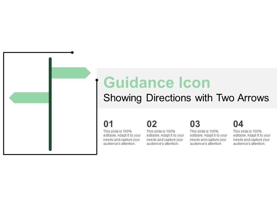 Guidance icon showing directions with two arrows Slide00