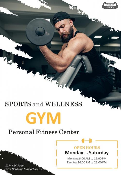 Gym facilities four page brochure template Slide01