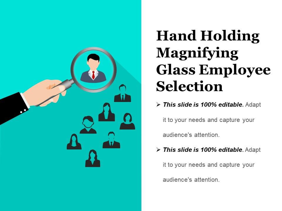 hand_holding_magnifying_glass_employee_selection_presentation_images_Slide01