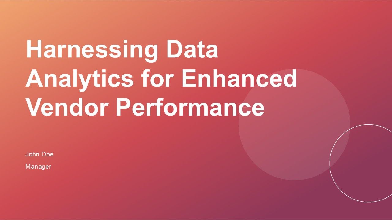 Harnessing Data Analytics For Enhanced Vendor Performance PPT Summary ACP