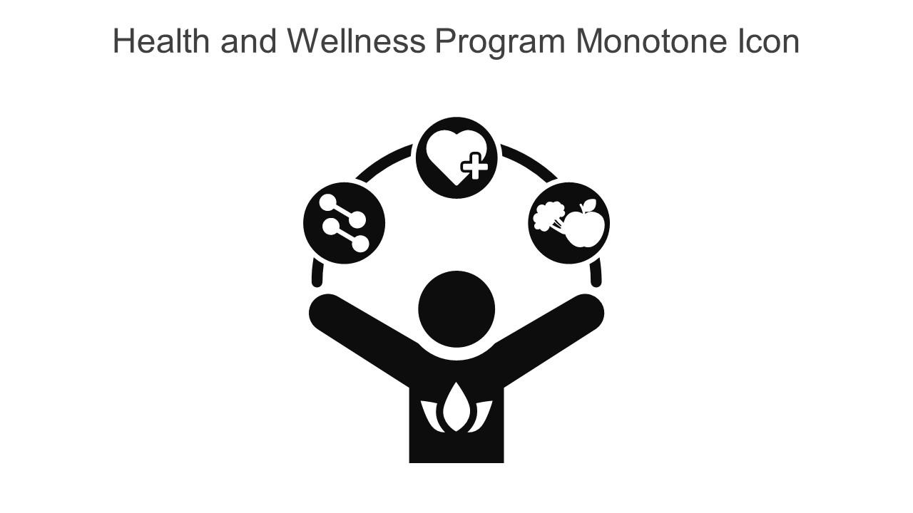Health And Wellness Program Monotone Icon In Powerpoint Pptx Png And Editable Eps Format