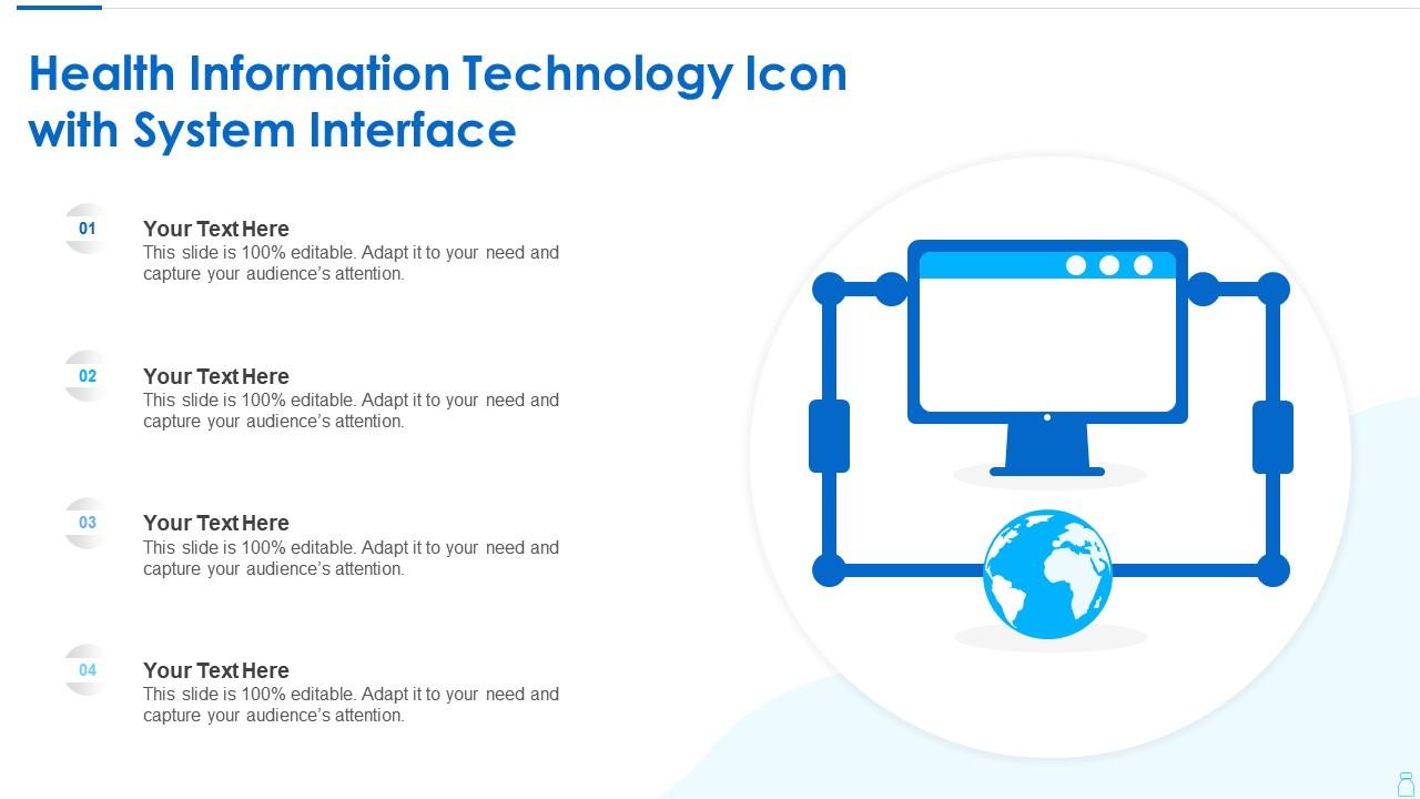 Health information technology icon with system interface