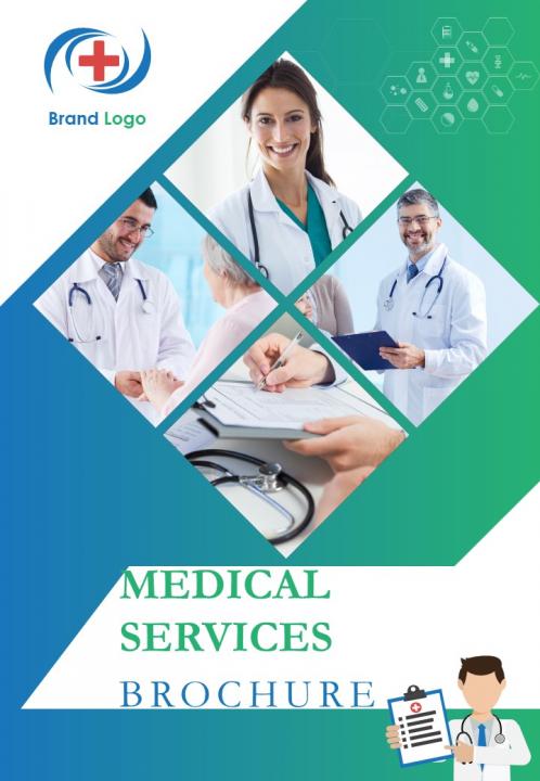 Healthcare marketing four page brochure template Slide01