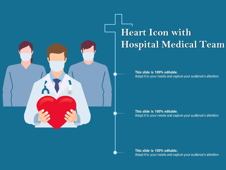 Heart icon with hospital medical team Slide01