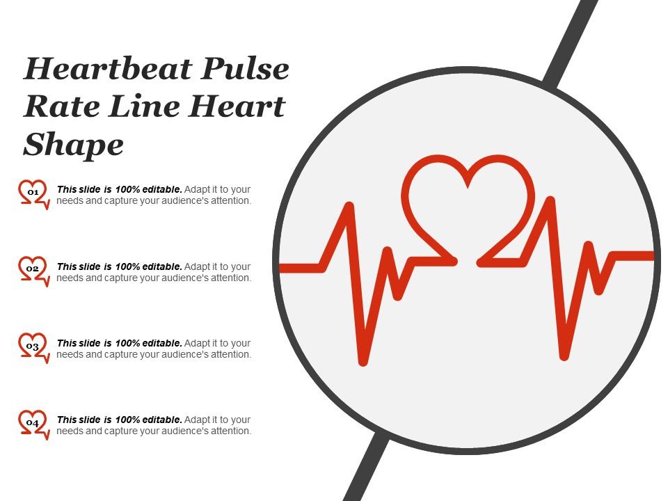 Heartbeat pulse rate line heart shape Slide01