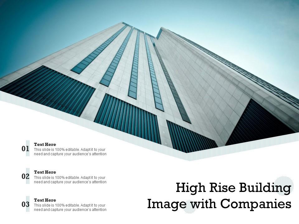 High rise building image with companies
