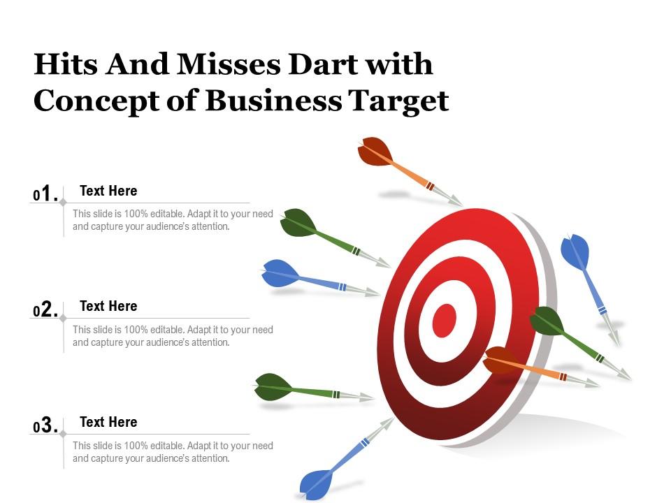 Hits and misses dart with concept of business target Slide01