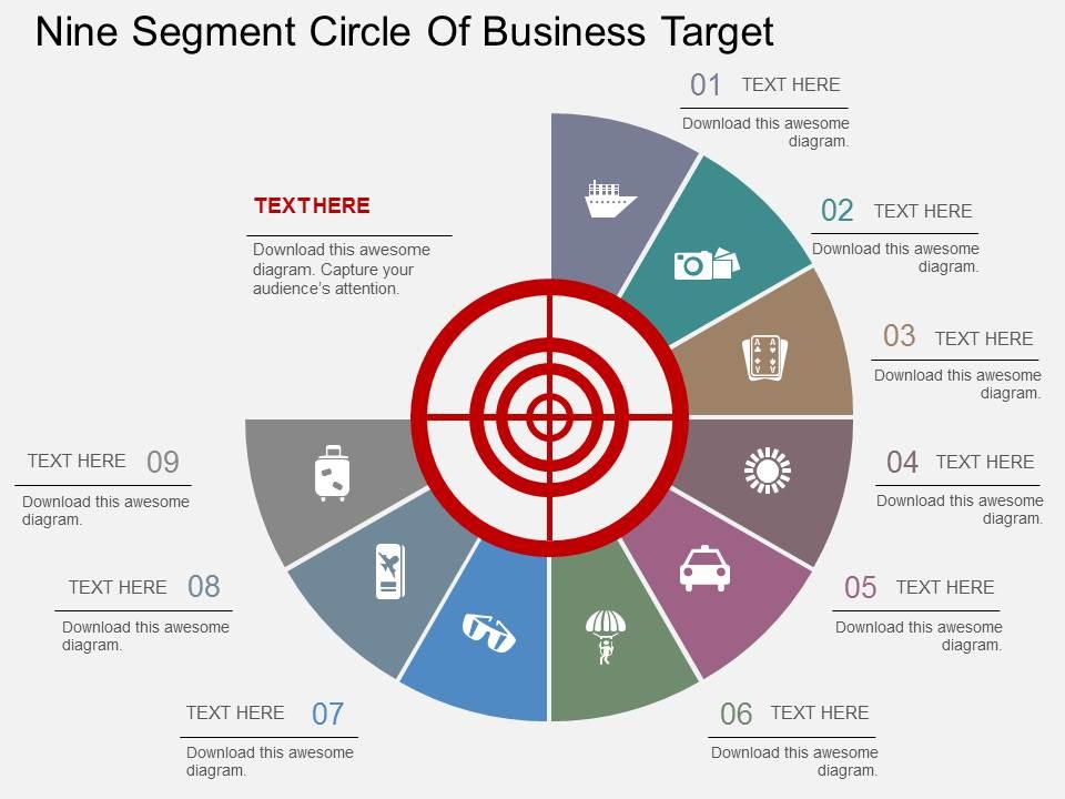 hm_nine_segment_circle_of_business_target_flat_powerpoint_design_Slide01
