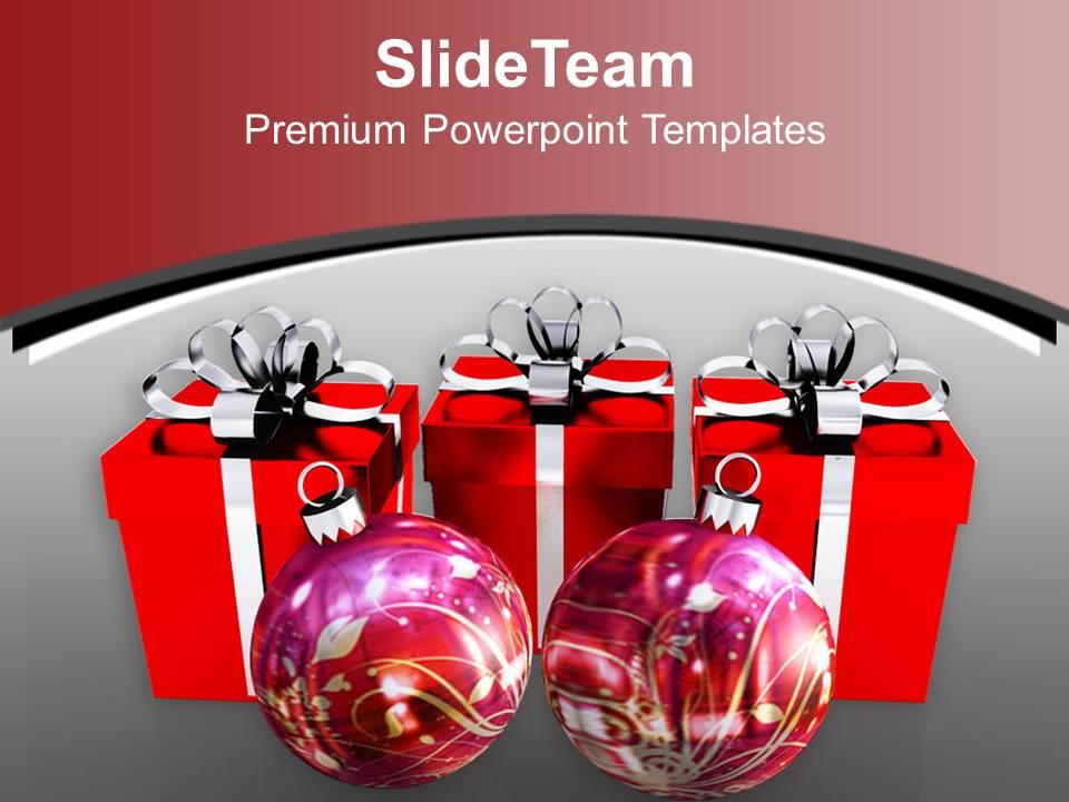 Holidays images of jesus red boxes with balls christmas powerpoint templates ppt for slides Slide01