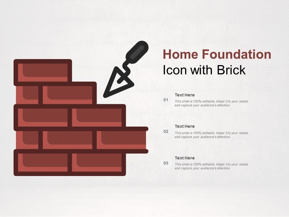 Home foundation icon with brick Slide01
