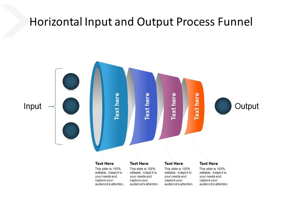 Horizontal input and output process funnel Slide01