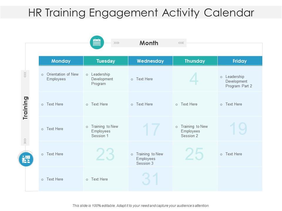 Hr training engagement activity calendar Slide00