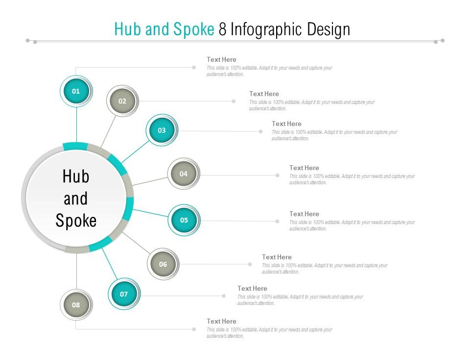 Hub And Spoke 8 Infographic Design Presentation PowerPoint Images