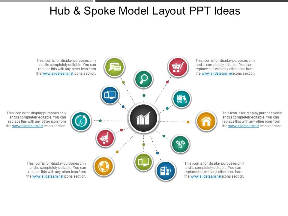 Hub and spoke model layout ppt ideas Slide01