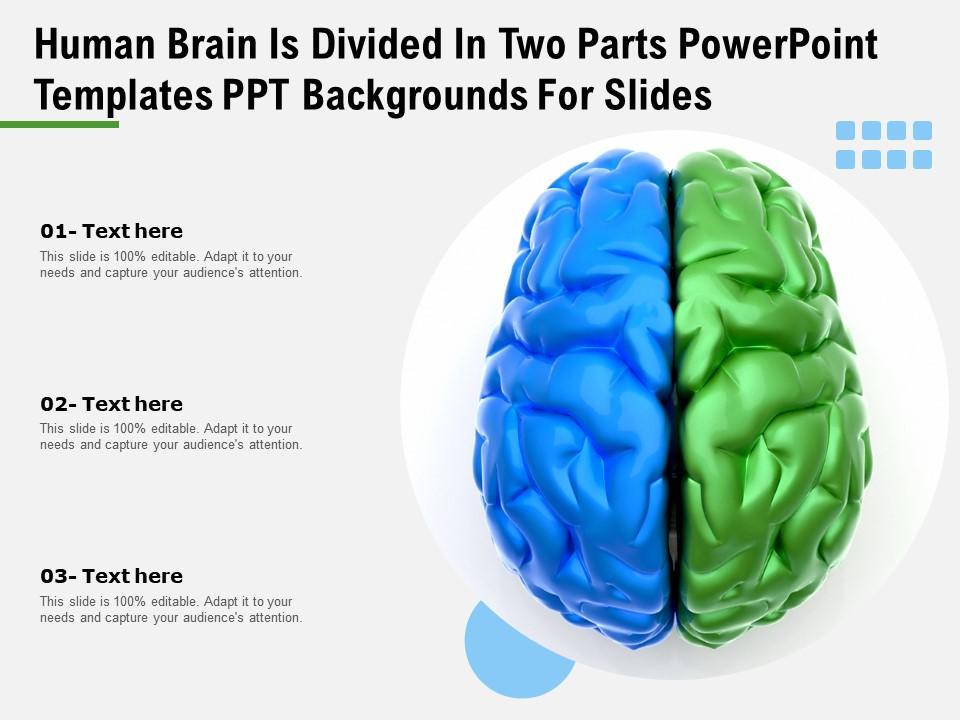 Human brain is divided in two parts powerpoint templates ppt backgrounds for slides